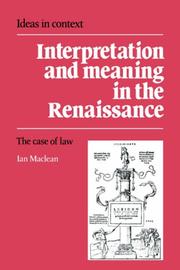 Cover of Interpretation and Meaning in the Renaissance by Ian Maclean