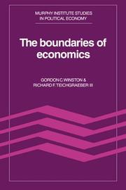 Front cover of Boundaries of Economics by Gordon C. Winston