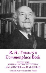 Cover of R.H. Tawney's Commonplace book by Richard H. Tawney