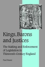 Cover of Kings, Barons and Justices by Paul A. Brand