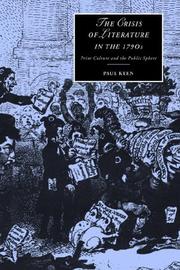 Cover of The crisis of literature in the 1790s by Paul Keen