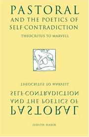 Cover of Pastoral and the Poetics of Self-Contradiction by Judith Haber