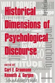 Front cover of Historical Dimensions of Psychological Discourse by Carl F. Graumann
