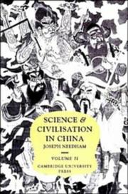 Front cover of Science and civilisation in China by Joseph Needham