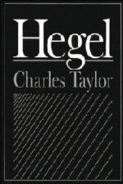 Cover of Hegel by Charles Taylor