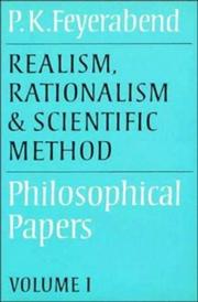 Front cover of Realism, rationalism, and scientific method by Paul K. Feyerabend