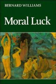 Cover of Moral luck by Bernard Arthur Owen Williams