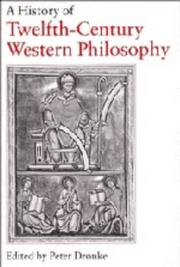 Cover of A History of twelfth-century Western philosophy by Peter Dronke