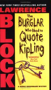 Front cover of Burglar Who Liked to Quote Kipling, The by Lawrence Block