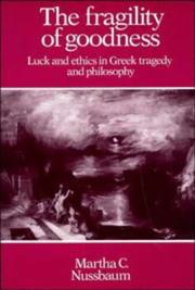 Front cover of The fragility of goodness by Martha Nussbaum