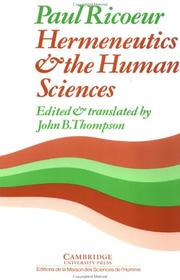 Cover of Hermeneutics and the human sciences by Paul Ricœur
