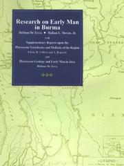 Cover of Research on Early Man in Burma by Hellmut De Terra