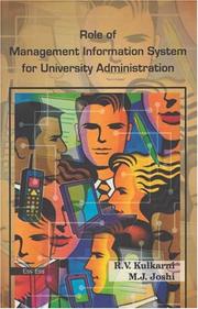 Front cover of Role of management information system for university administration by R. V. Kulkarni
