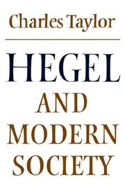 Front cover of Hegel and modern society by Charles Taylor