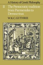 Cover of A history of Greek philosophy by W. K. C. Guthrie