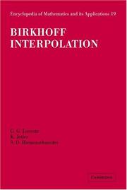 Cover of Birkhoff interpolation by G. G. Lorentz