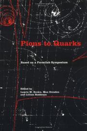 Cover of Pions to quarks by Max Dresden