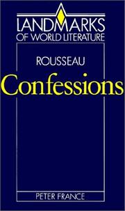 Cover of Rousseau, Confessions by Peter France