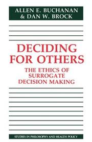 Cover of Deciding for others by Allen E. Buchanan