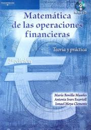 Front cover of Mateamtica de las Operaciones Financieras by Maria Bonilla Musoles