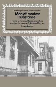 Front cover of Men of Modest Substance by Suraiya Faroqhi