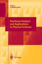 Cover of Nonlinear analysis and applications to physical sciences by V. Benci