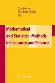 Front cover of Mathematical and statistical methods in insurance and finance by Marilena Sibillo
