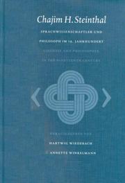 Front cover of Chajim H. Steinthal, Sprachwissenschaftler und Philosoph im 19. Jahrhundert = by Hartwig Wiedebach