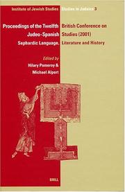 Front cover of Proceedings of the Twelfth British Conference on Judeo-Spanish Studies, 24-26 June, 2001 by British Conference on Judeo-Spanish Studies (12th 2001 London, England)