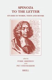 Front cover of Spinoza to the Letter by F. Akkerman