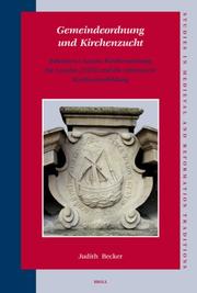 Front cover of Gemeindeordnung und Kirchenzucht by Judith Becker