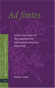 Front cover of Ad fontes by Thomas J. Kraus