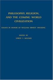 Front cover of Philosophy, Religion, and The Coming World Civilization by L.S. Rouner