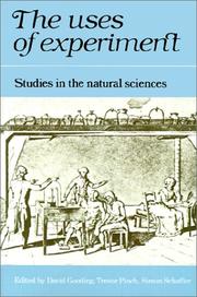 Front cover of The Uses of experiment by Gooding, David