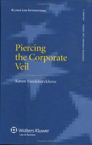 Front cover of Piercing the Corporate Veil by Karen Vandekerckhove