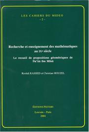 Front cover of Recherche et enseignement des mathématiques au IXe siècle by Rushdī Rāshid