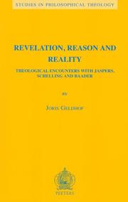 Front cover of Revelation, Reason and Reality by Joris Geldhof