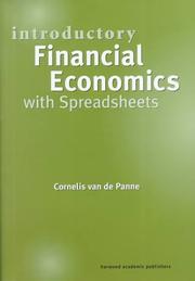Front cover of Introductory Financial Economics with Spreadsheets by Co van de Panne