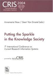 Front cover of Putting the sparkle in the knowledge society by International Conference on Current Research Information Systems (7th : Antwerp, Belgium 2004)