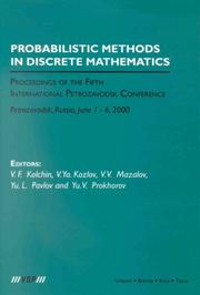 Front cover of Probabilistic Methods N Discrete Mathematics: Proceedings of the Fifth International Petrozavodsk Conference by International Petrozavodsk Conference on Probabilistic Methods in disc