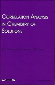Front cover of Correlation analysis in chemistry of solutions by R. G. Makitra