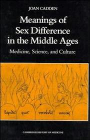 Cover of Meanings of sex difference in the Middle Ages by Joan Cadden