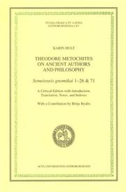 Cover of Theodore Metochites on ancient authors and philosophy by Theodoros Metochites
