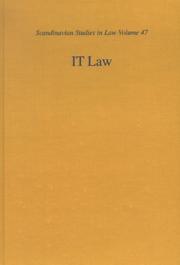 Front cover of It Law (Scandinavian Studies in Law) by Peter Wahlgren
