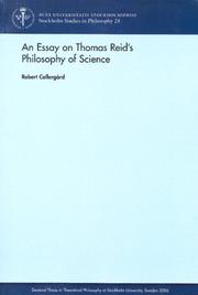 Front cover of An Essay on Thomas Reid's Philosophy of Science (Stockholm Studies in Philosophy) by Robert Callergard