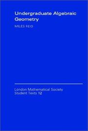 Cover of Undergraduate algebraic geometry by Miles Reid