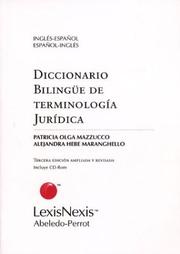 Front cover of Diccionario bilingüe de terminología jurídica by Patricia Olga Mazzucco