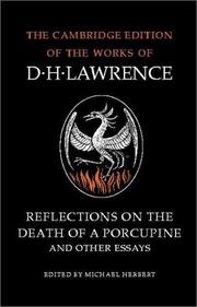 Front cover of Reflections on the death of a porcupine, and other essays by D. H. Lawrence