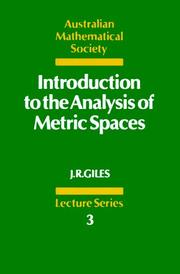 Front cover of Introduction to the analysis of metric spaces by John R. Giles
