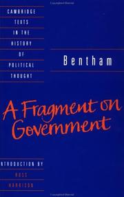 Front cover of A fragment on government by Jeremy Bentham
